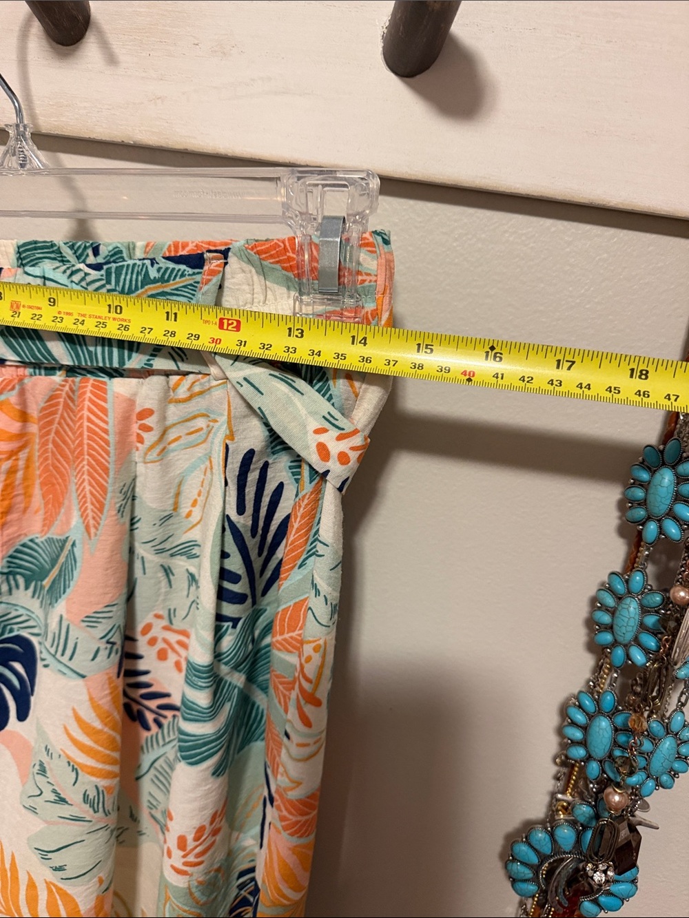 Alice Blue Tropical Floral Wide Leg Pants Women’s Medium Resort Beach - Picture 4 of 5
